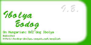 ibolya bodog business card